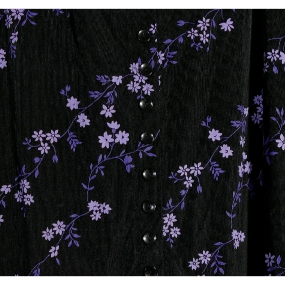 VTG Briggs New York Y2K Fairy Grunge Whimsigoth Maxi Skirt Size L Floral Buttons